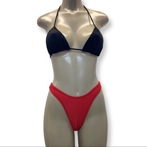 Indecent Proposal Size Small. Made by Zuliana Peekaboo Thong Bikini Set